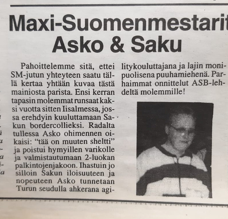 Asko ja Saku voittivat suomenmestaruuden Messarissa 12/1995