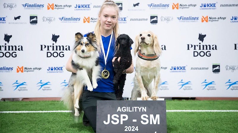 Wilhelmina Koivunen urakoi 15-18-vuotiaiden junioriohjaajien suomenmestariksi mineissä ja pikkumineissä, kuva: Jukka Pätynen/koirakuvat.fi